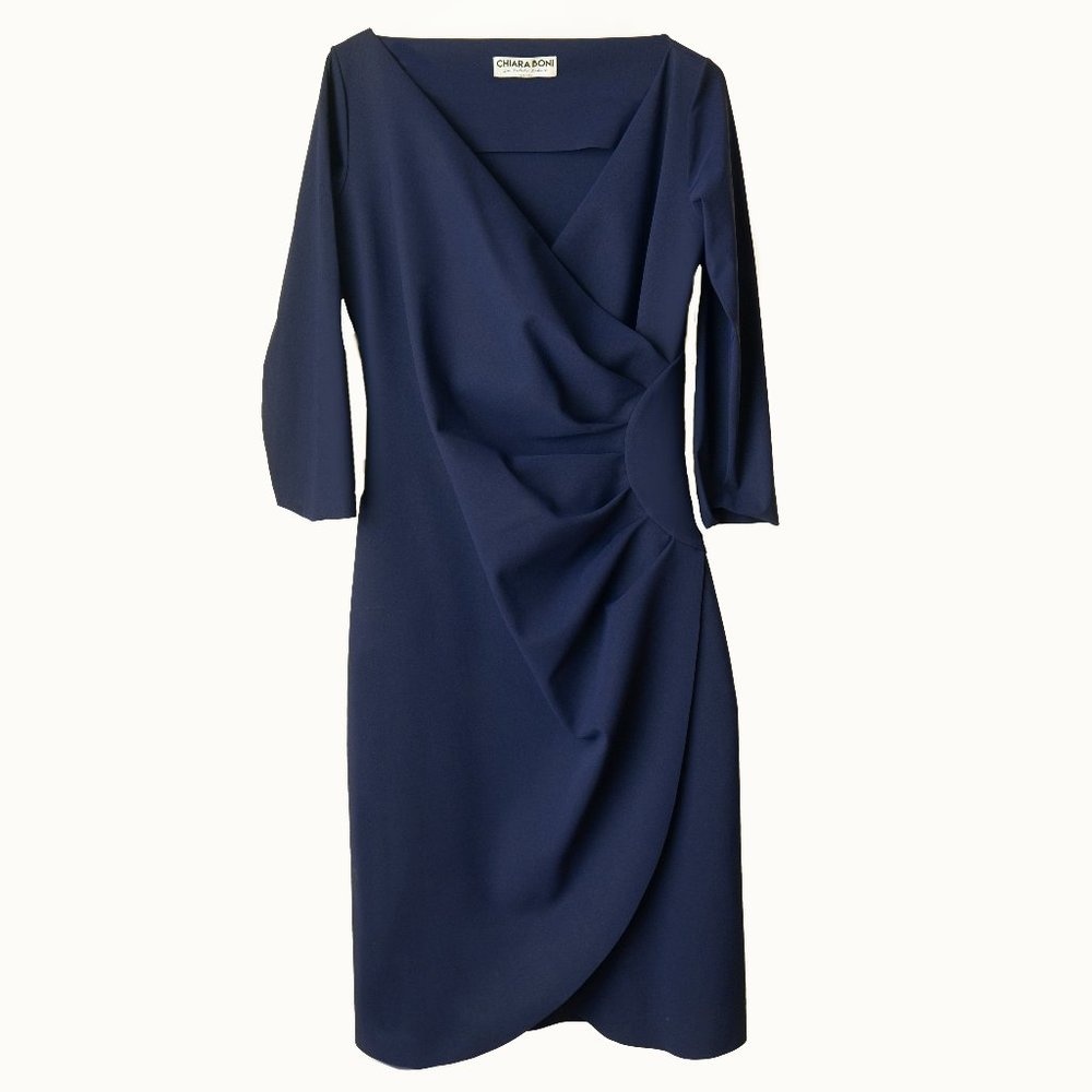 Chiara Boni Navy Midi Dress